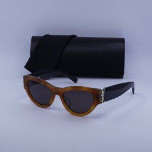 Saint Laurent SL M94/F 004 Cat Eye Sunglasses - Havana Black/Black